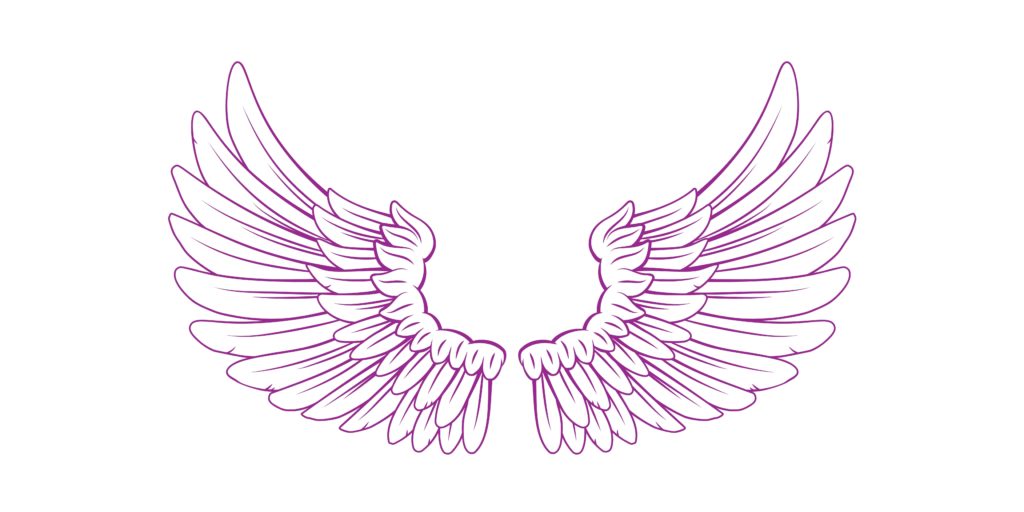 A pair of purple angel wings 